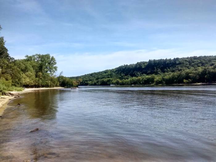 Modern view of the St. Croix River where the boom site once operated